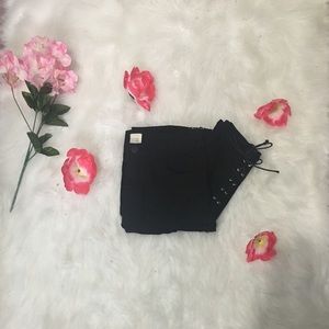 Lace Up Black Pants